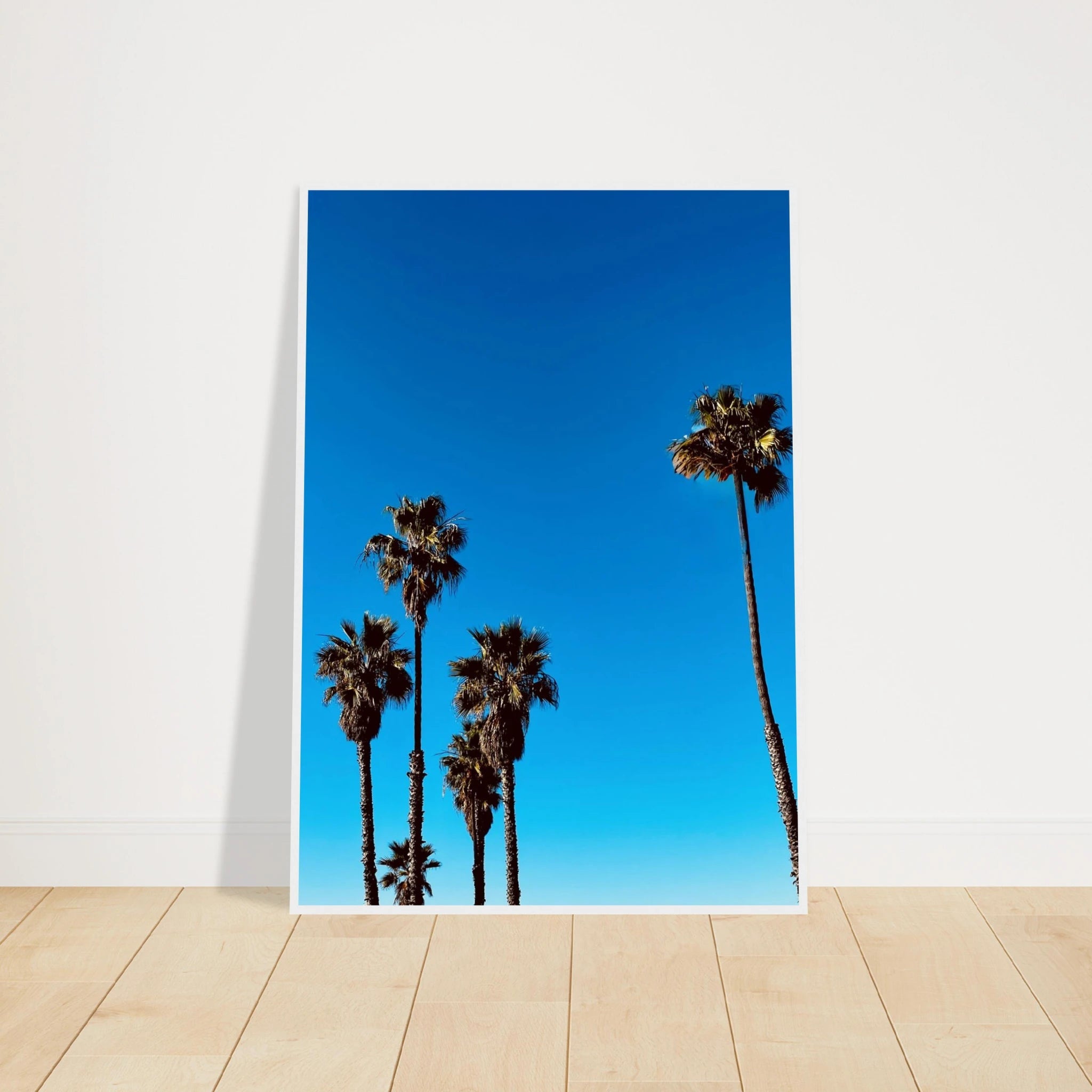 Wooden framed Santa Barbara Palm Tree Magic poster on semi-glossy paper, California home decor art from CaliCuration Studio Edition Spring '26.