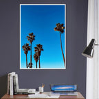 Wooden framed Santa Barbara Palm Tree poster on semi-glossy paper, featuring California poster art from CaliCuration's Studio Edition Spring '26.