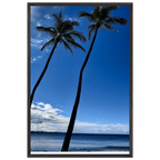 CaliCuration Hawaii framed print featuring iconic palm trees and Pacific waves, mounted on white frame, 15x20 cm.