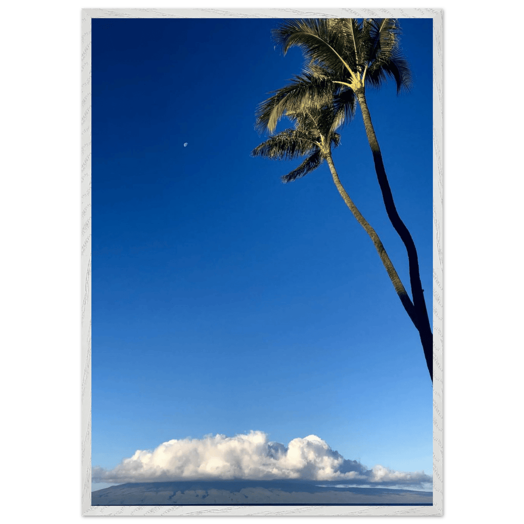 Hawaii Volcano Clouds Pacific Scene framed print by CaliCuration, 6x8 inches, showcasing volcanic clouds over the Pacific Ocean.