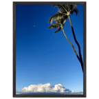 Hawaii Volcano Clouds and Pacific Scene framed poster by CaliCuration featuring vibrant volcanic landscape and ocean views.