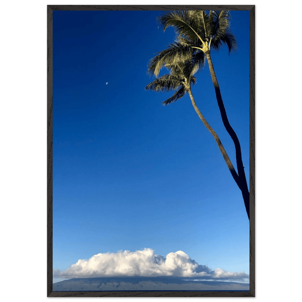 Framed Hawaii Volcano Clouds and Pacific Scene print by CaliCuration, mounted and ready for wall display.