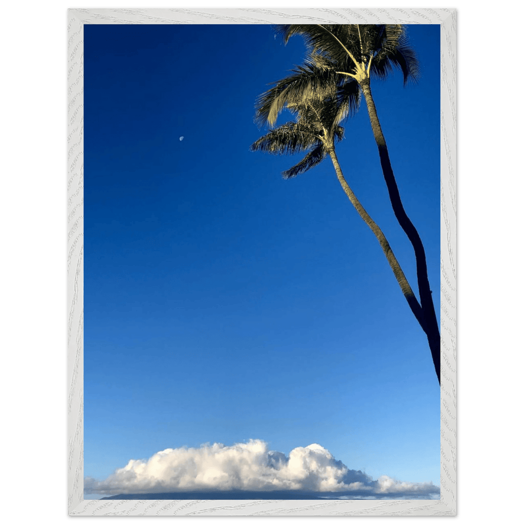 Hawaii Volcano Clouds and Pacific Scene framed print by CaliCuration, 15x20 cm, mounted on white frame, part of travel collection.