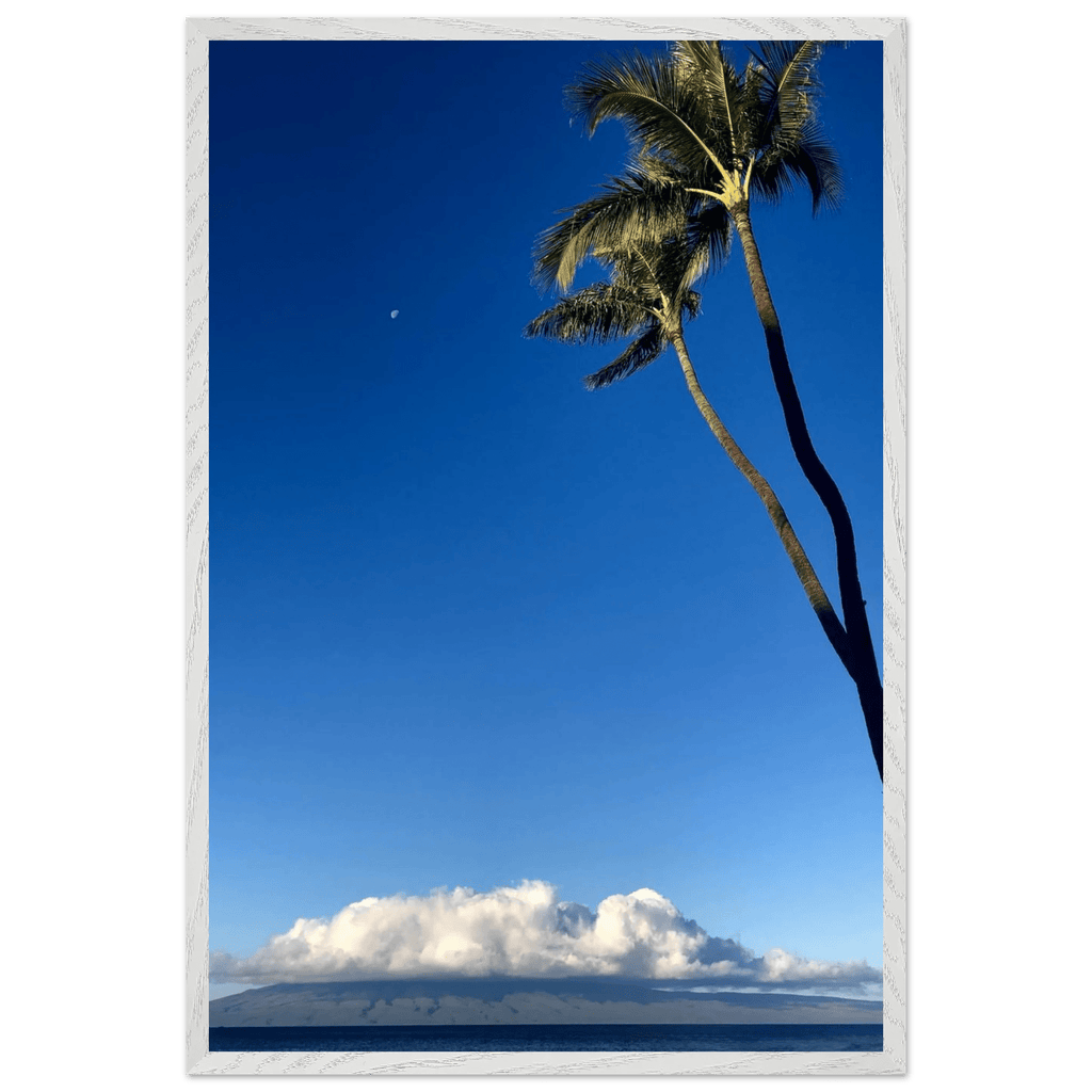 Hawaii Volcano Clouds and Pacific scene framed print by CaliCuration, 6x8 inches, featuring a vibrant volcanic landscape and ocean view.