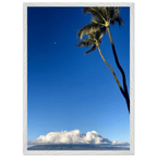 Framed Hawaii Volcano Clouds and Pacific Scene print by CaliCuration, 15x20 cm, mounted in a white frame, part of the Travel Collection.