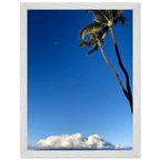 Mounted framed print of Hawaii volcano clouds and Pacific scene by CaliCuration, 15x20 cm, with white frame, part of travel collection.
