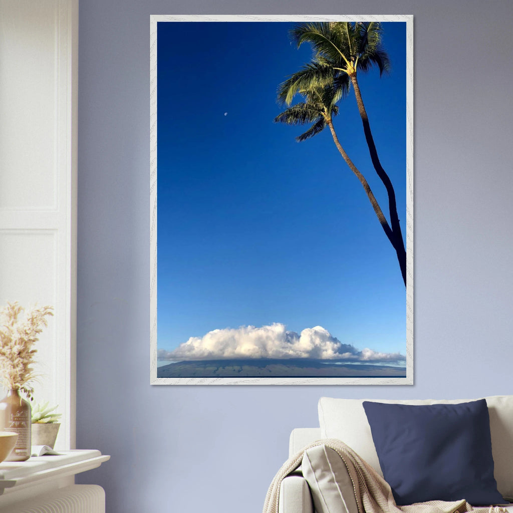 Hawaii Volcano Clouds and Pacific Scene framed print by CaliCuration, 15x20cm, mounted in a white frame from the Travel Collection.