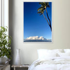 Hawaii Volcano Clouds and Pacific Scene framed print by CaliCuration, 15x20 cm mounted poster in white frame, part of travel collection.