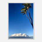 Hawaii Volcano Clouds and Pacific scene mounted framed poster by CaliCuration, 15x20 cm print with white frame from the Travel Collection.
