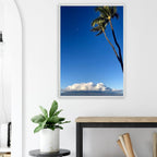 Hawaii Volcano Clouds Pacific Scene mounted framed print by CaliCuration, 15x20 cm, showcasing volcanic landscape and ocean views.