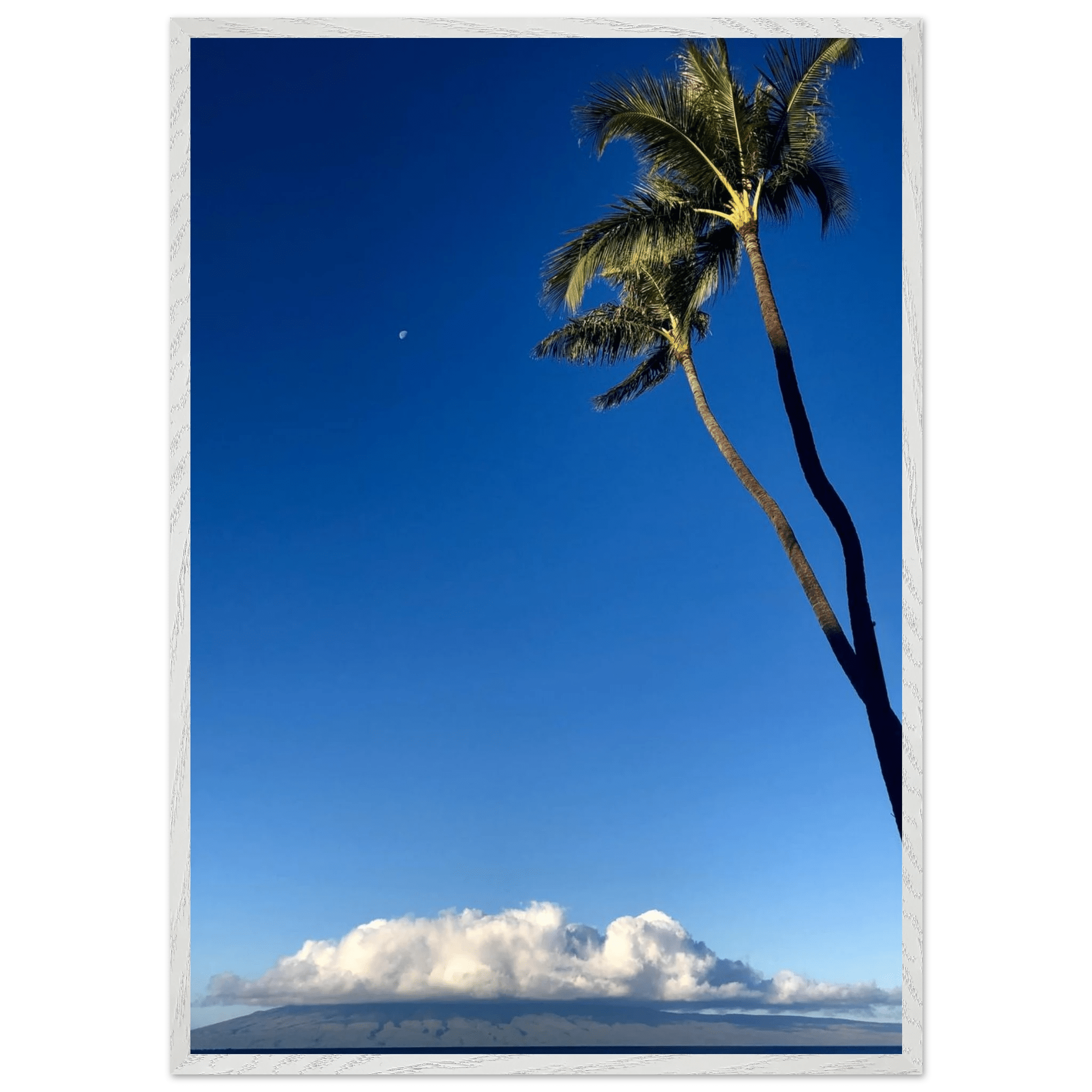 Hawaii Volcano Clouds & Pacific Scene Mounted Framed Poster – Travel Collection - Studio Edition Spring '26: Hawaii - CaliCuration