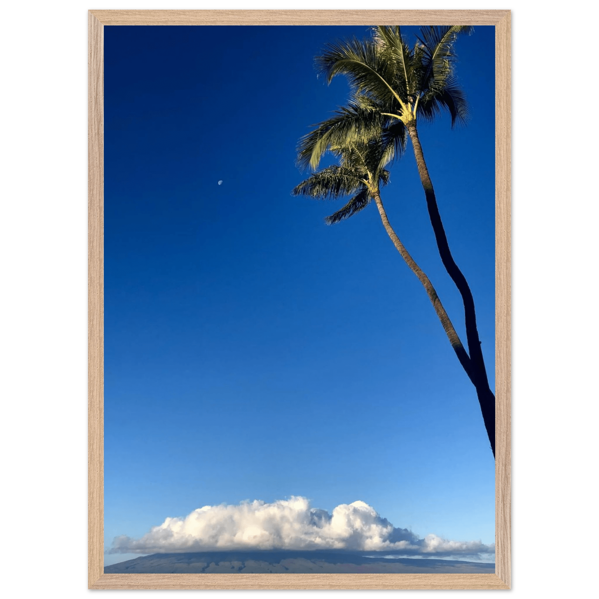 Hawaii Volcano Clouds & Pacific Scene Mounted Framed Poster – Travel Collection - Studio Edition Spring '26: Hawaii - CaliCuration