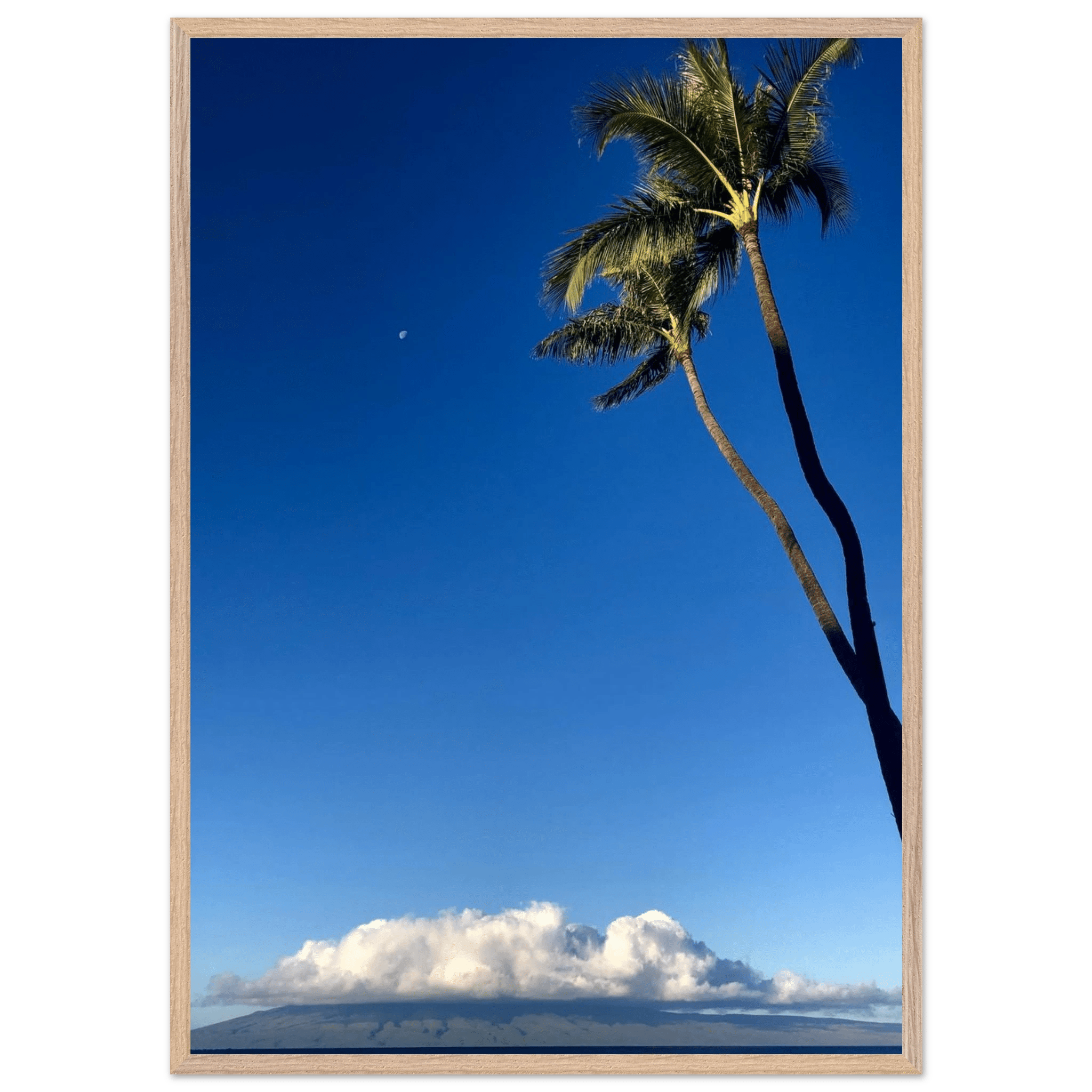 Hawaii Volcano Clouds & Pacific Scene Mounted Framed Poster – Travel Collection - Studio Edition Spring '26: Hawaii - CaliCuration