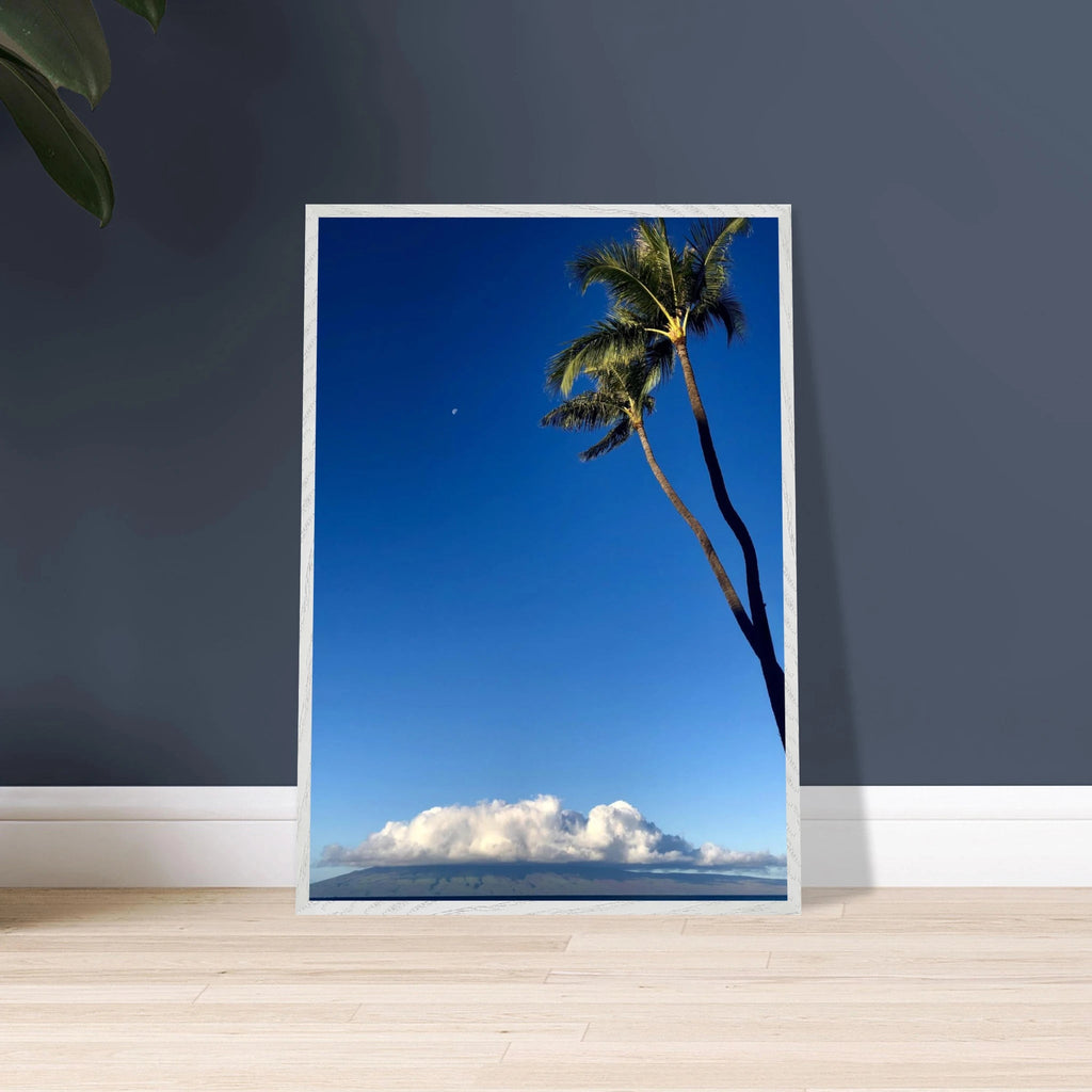 Hawaii Volcano Clouds and Pacific scene framed poster by CaliCuration, 15x20 cm print with white frame, from Spring 2026 travel collection.