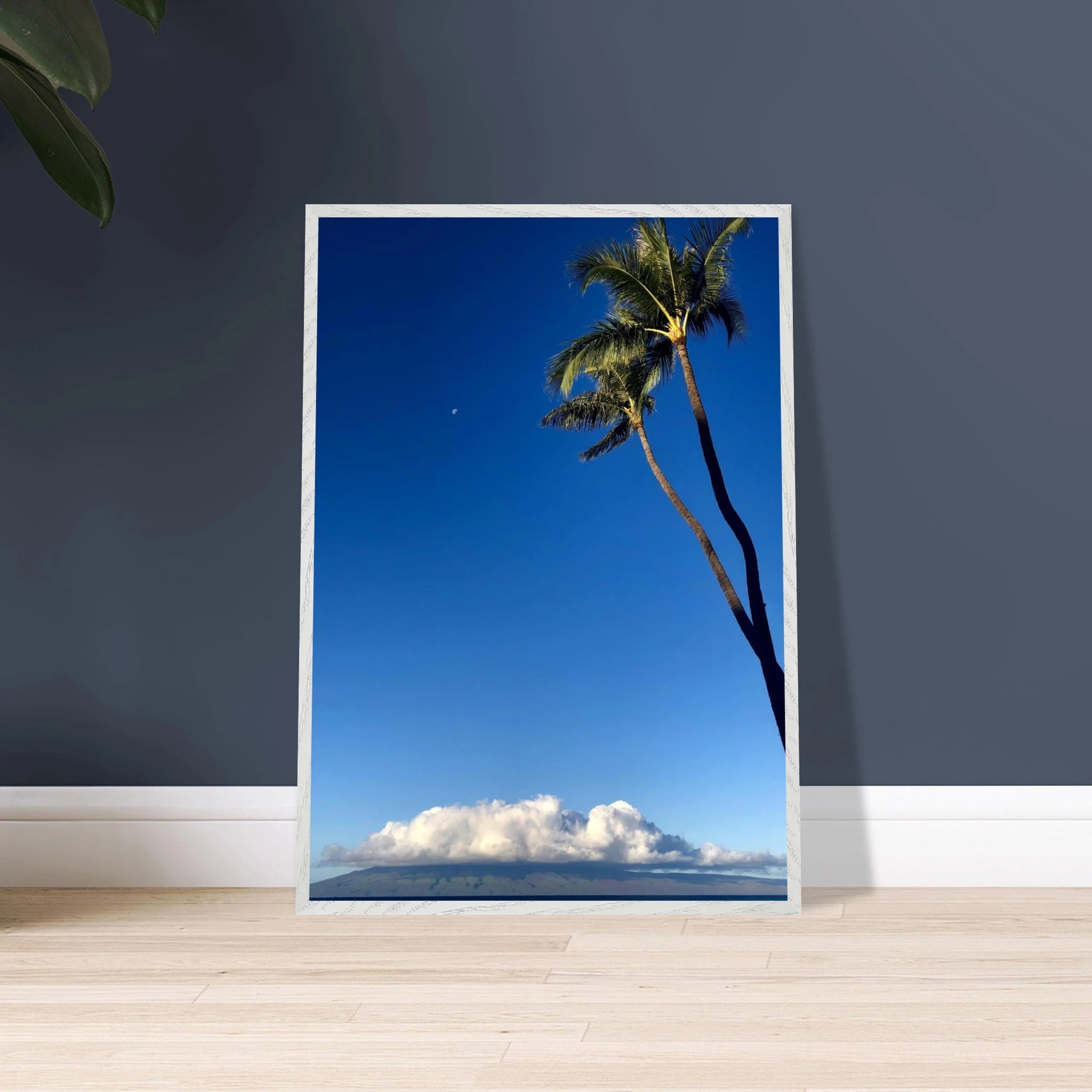 Hawaii Volcano Clouds and Pacific scene framed poster by CaliCuration, 15x20 cm print with white frame, from Spring 2026 travel collection.