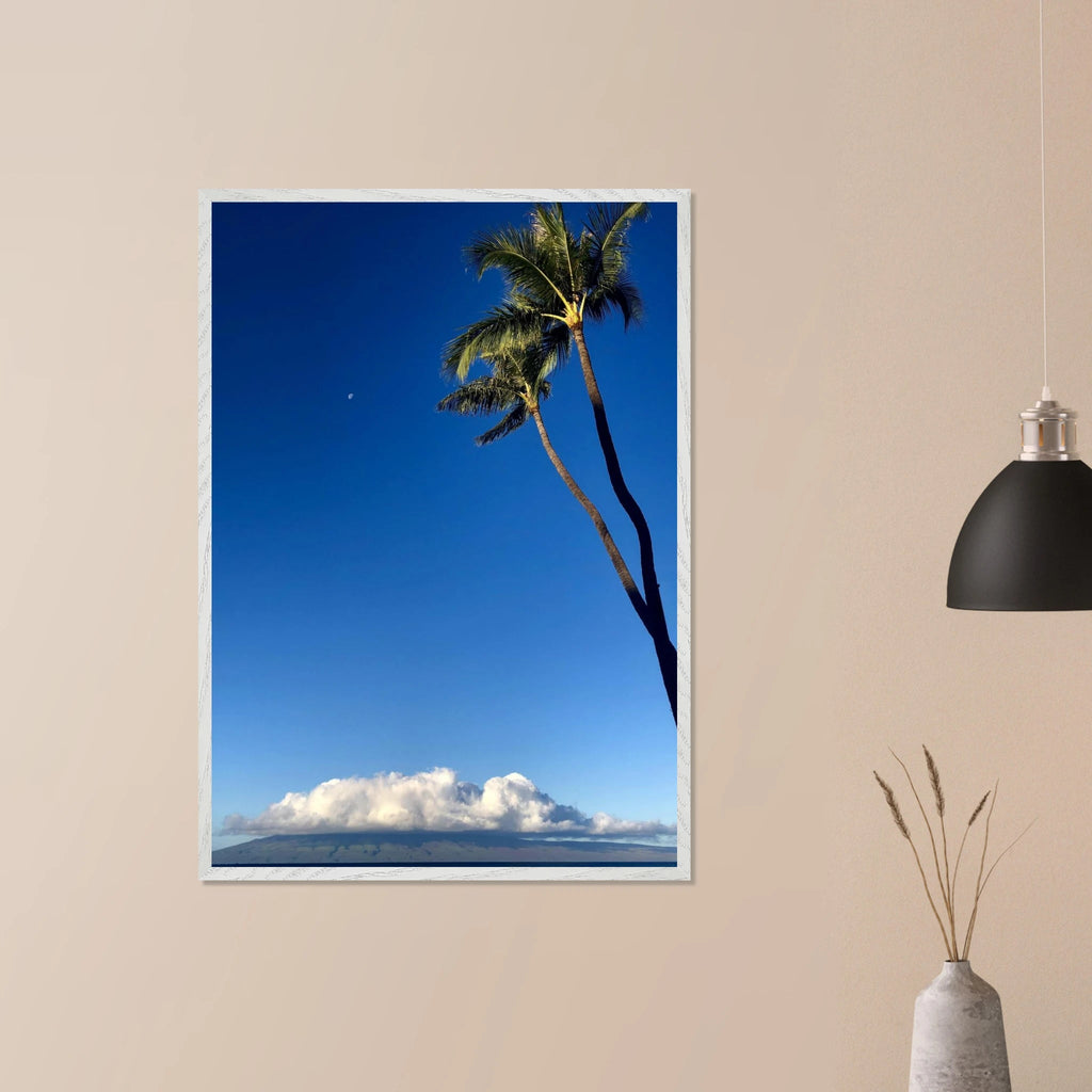 Framed Hawaii Volcano Clouds and Pacific Scene print by CaliCuration, 15x20 cm, mounted in white frame, part of Spring '26 travel collection.