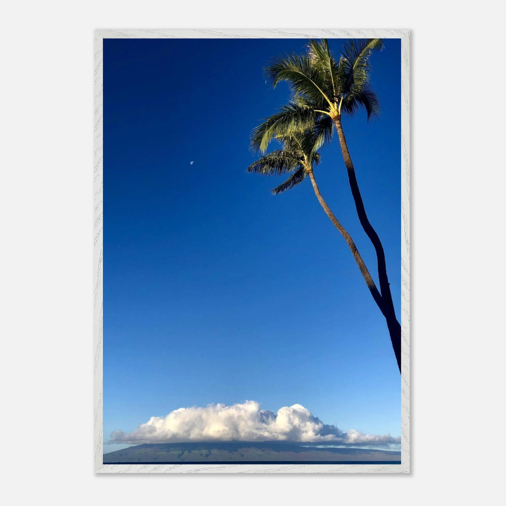 Hawaiian Volcano Clouds and Pacific Scene framed print by CaliCuration, 15x20 cm mounted poster with white frame.