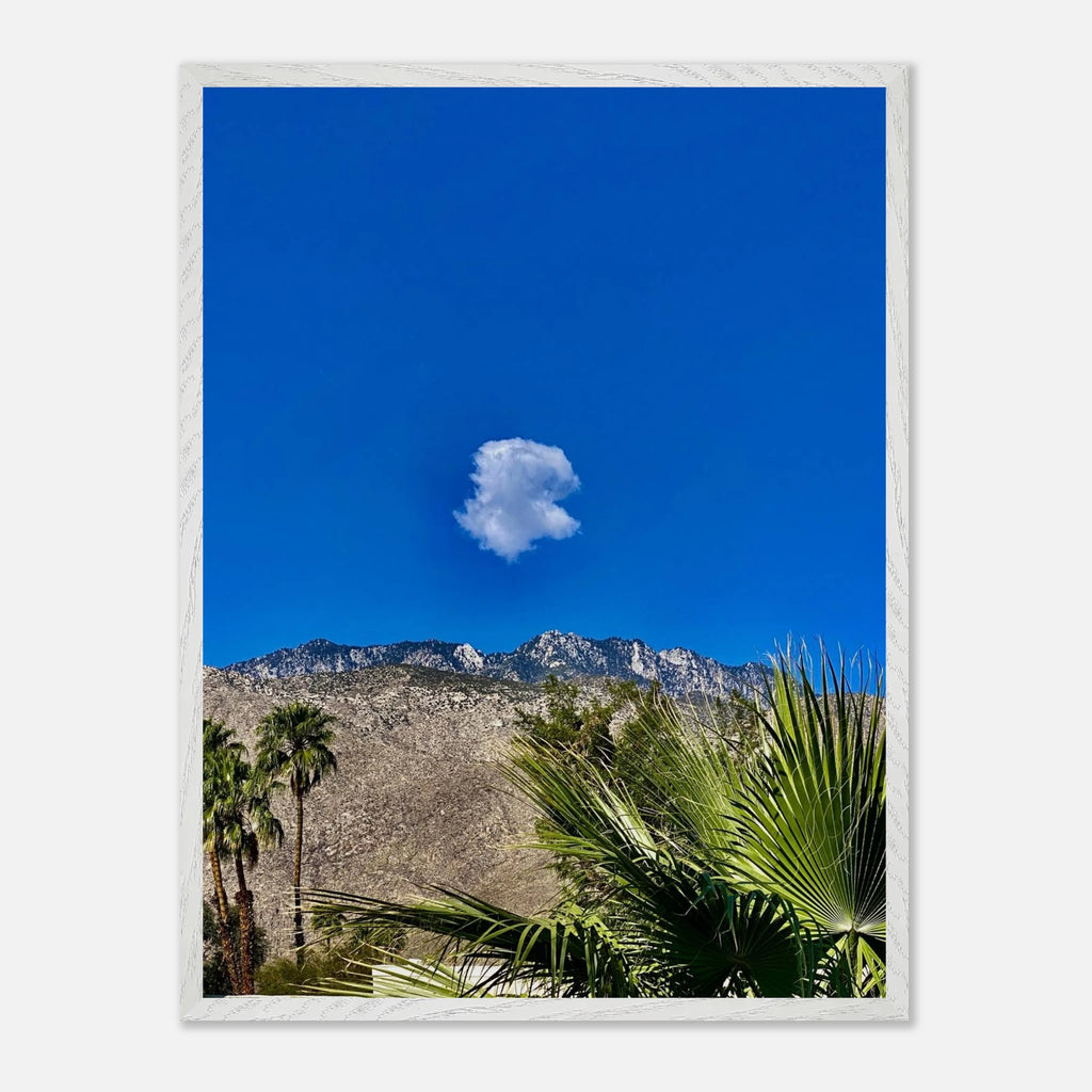 Palm Springs Cloud mounted wooden framed poster showcasing California landscape art, perfect for home decor.
