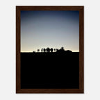 Black and white framed poster of Hollywood Hills city lights, California landscape art from the Summer Hike series by My Store.