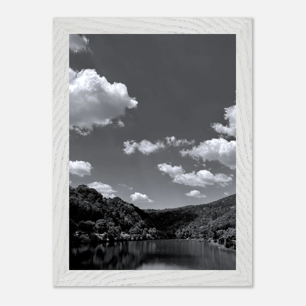 Black and white framed poster of a German river view, mounted print from the Spring 2026 travel collection by My Store.