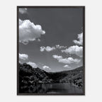 Black and white framed poster of a German river view from the Studio Edition Spring 2026 travel collection, mounted on print material.