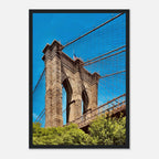 Framed NYC Brooklyn Bridge print featuring a stunning Dumbo view, part of the Studio Edition travel collection.