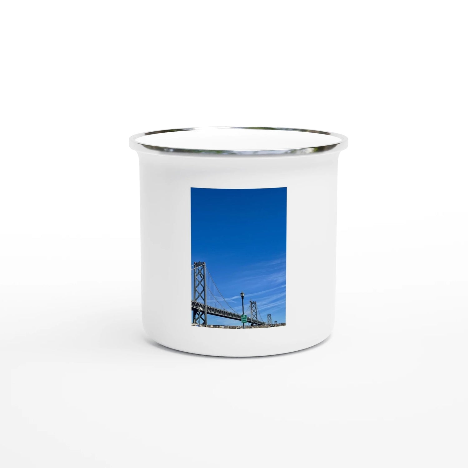 Chic Bay Bridge Enamel Mug – Stylish - CaliCuration