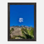 Palm Springs cloud mounted wooden framed poster featuring California scenery, perfect for stylish home decor, Studio Edition Spring 26