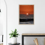 California Red Sunset Series 4/4 wood-framed canvas print by CaliCuration featuring vibrant red sunset hues.