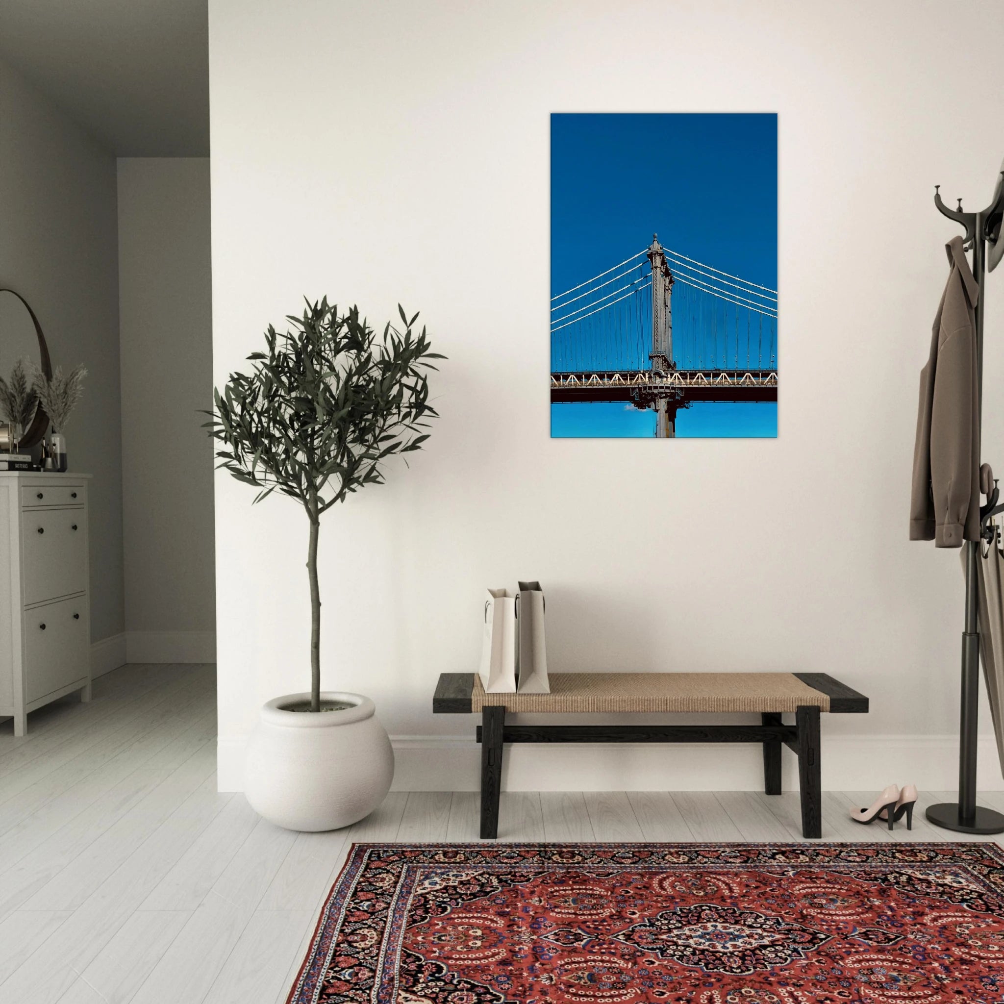 Sunny Winter Day canvas print featuring Manhattan Bridge NYC art from the Studio Edition, ideal for home decor.