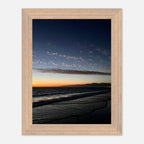 Premium wooden framed SoCal fall sunset poster with vibrant California artwork, mounted in a semi-glossy finish for home decor.