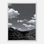 Black and white mounted framed poster of a German river view from the Studio Edition travel collection, printed on high-quality material.