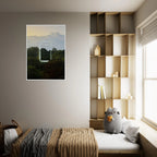 Color print titled "A Window into Jungle Stillness" by CaliCuration, featuring a serene jungle scene in vibrant colors.
