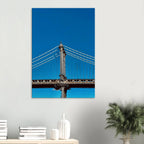 Sunny Winter Day canvas print of Manhattan Bridge in NYC, featuring vibrant travel-inspired artwork for home decor.