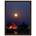 Mystical Fall Full Moon framed canvas celestial wall art with warm autumn tones and detailed moon illustration by CaliCuration.