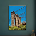 Framed NYC Brooklyn Bridge print from My Store’s Dumbo view travel collection, showcasing iconic bridge and city skyline.