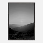 Black and white mounted framed poster of California Central Coast sunset, part of the Studio Edition travel collection.
