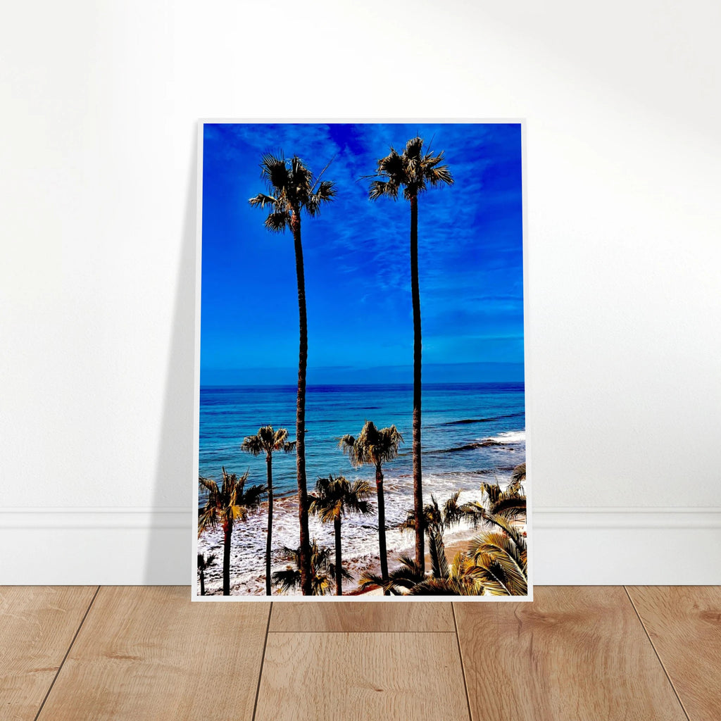 California art print featuring a Malibu palm tree family framed poster by CaliCuration, Studio Edition Spring '26, on high-quality print material