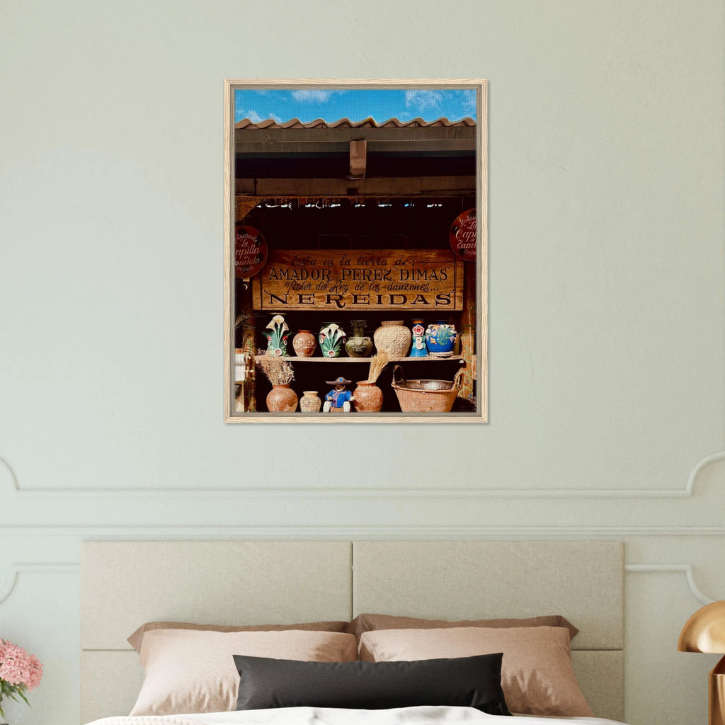 Oaxaca street fair framed canvas artwork by CaliCuration, vibrant travel print from the Mexico Travel Collection, Studio Edition Spring 26