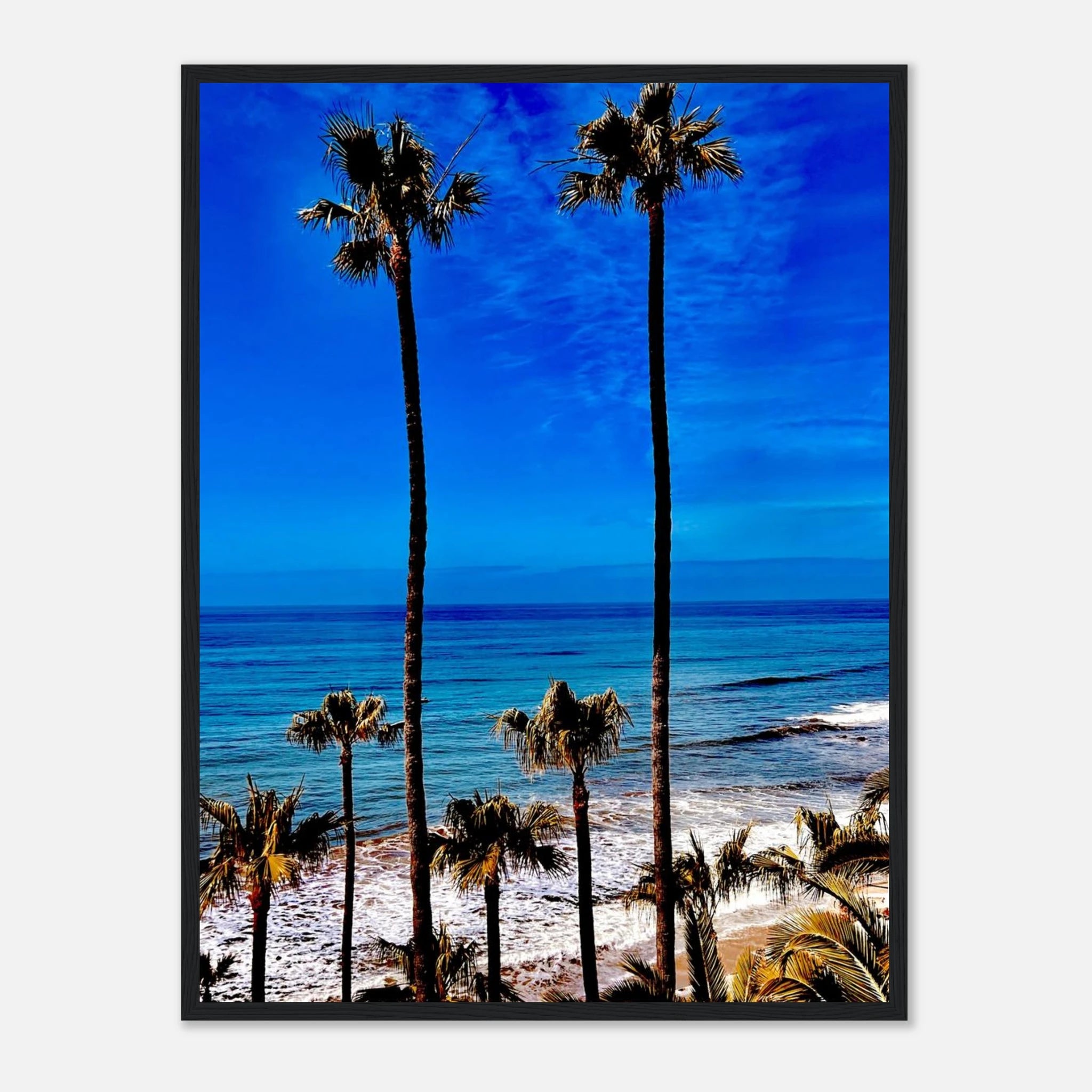 Malibu Palm Tree Family framed art print by CaliCuration, California-themed Spring 2026 studio edition on high-quality print material