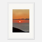 Magical Mediterranean Sunset framed poster, vibrant wall art print from the Travel Collection, studio edition, suitable for any room.