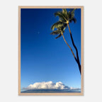 Hawaii Volcano Clouds and Pacific scene framed print by CaliCuration, showcasing vibrant volcanic and ocean imagery in a travel collection.