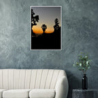 Winter Sunset Laurel Canyon Hollywood Hills framed poster, California art print by My Store, featuring scenic sunset view and canyon landscape.