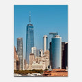 NYC skyline canvas print featuring the World Trade Center and Staten Island Ferry, from the My Store travel collection.