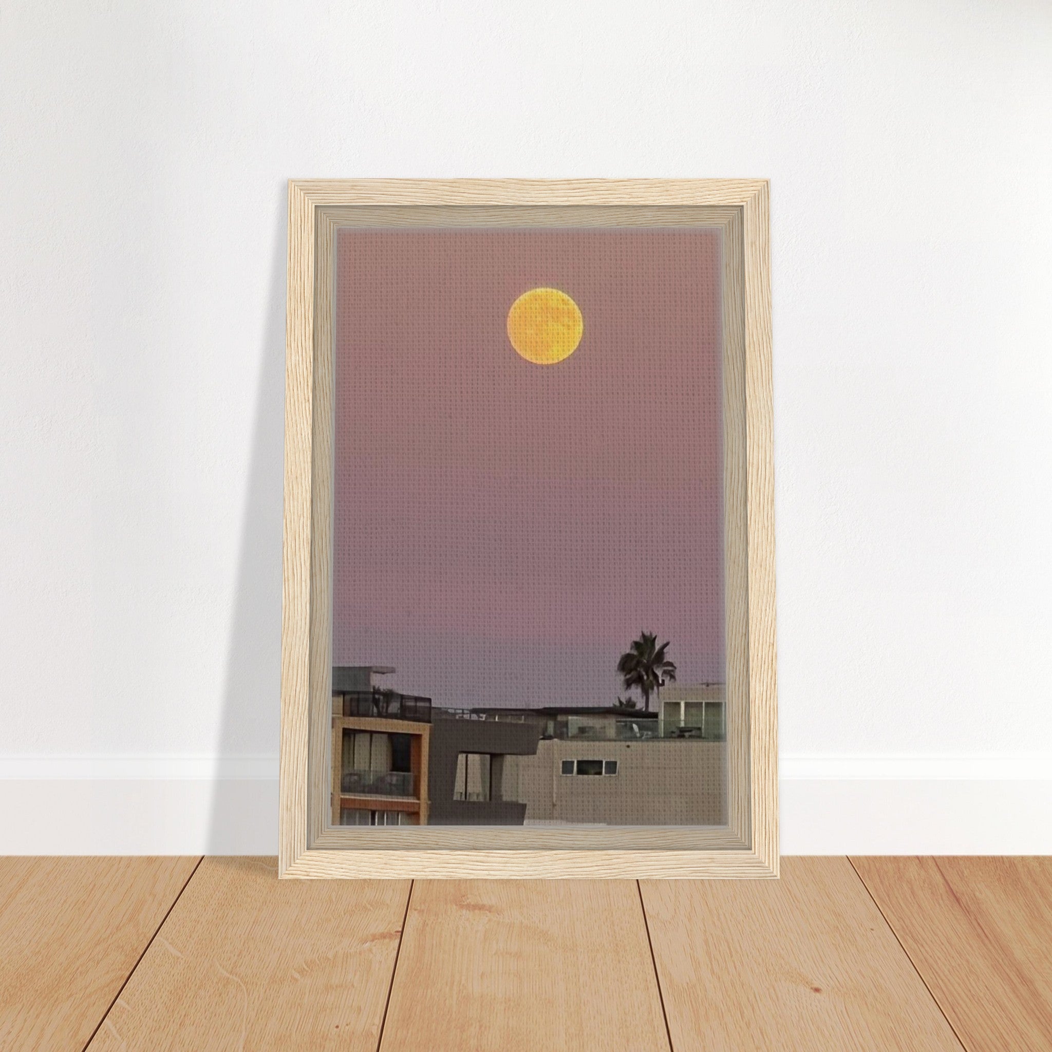 Harvest Moon art print by California Canvas, featuring moody beach-themed wall art on framed canvas for coastal home decor.