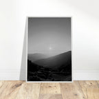 Black and white framed poster of California Central Coast sunset from My Store's travel collection, mounted and ready for display.