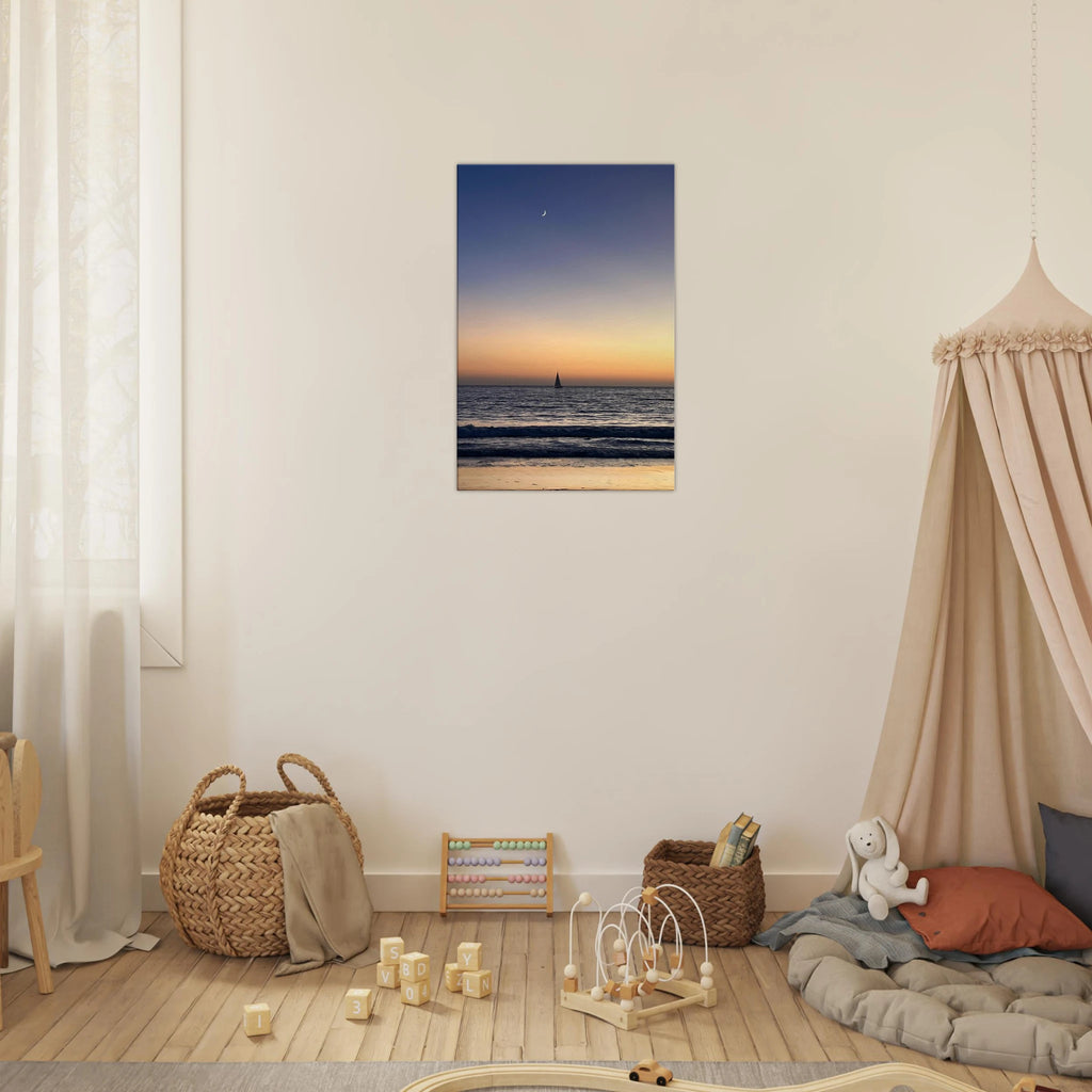 SoCal Fall Sunset canvas print by My Store featuring a vibrant sunset and magical moon design on high-quality canvas material.