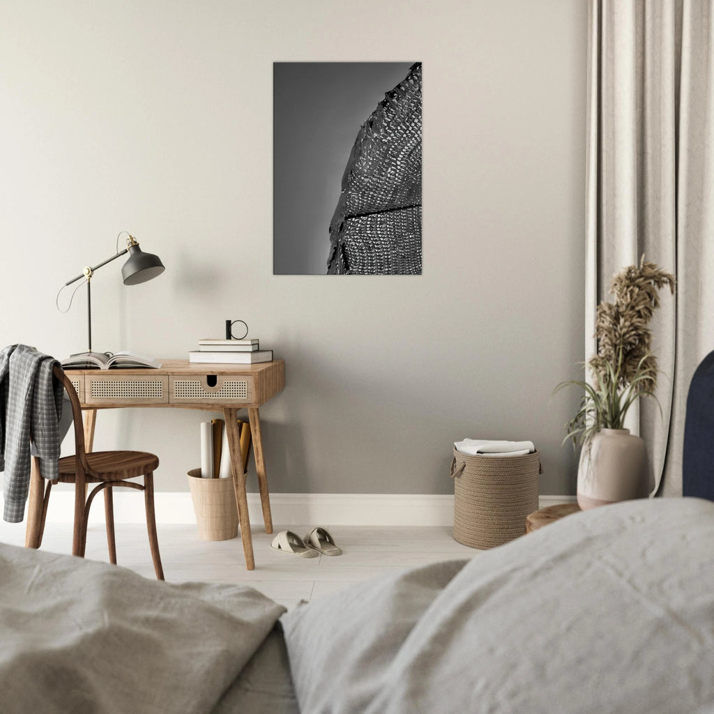 Black and white abstract canvas wall art print from My Store's Architectural Light Study travel collection, featuring minimalist modern design.