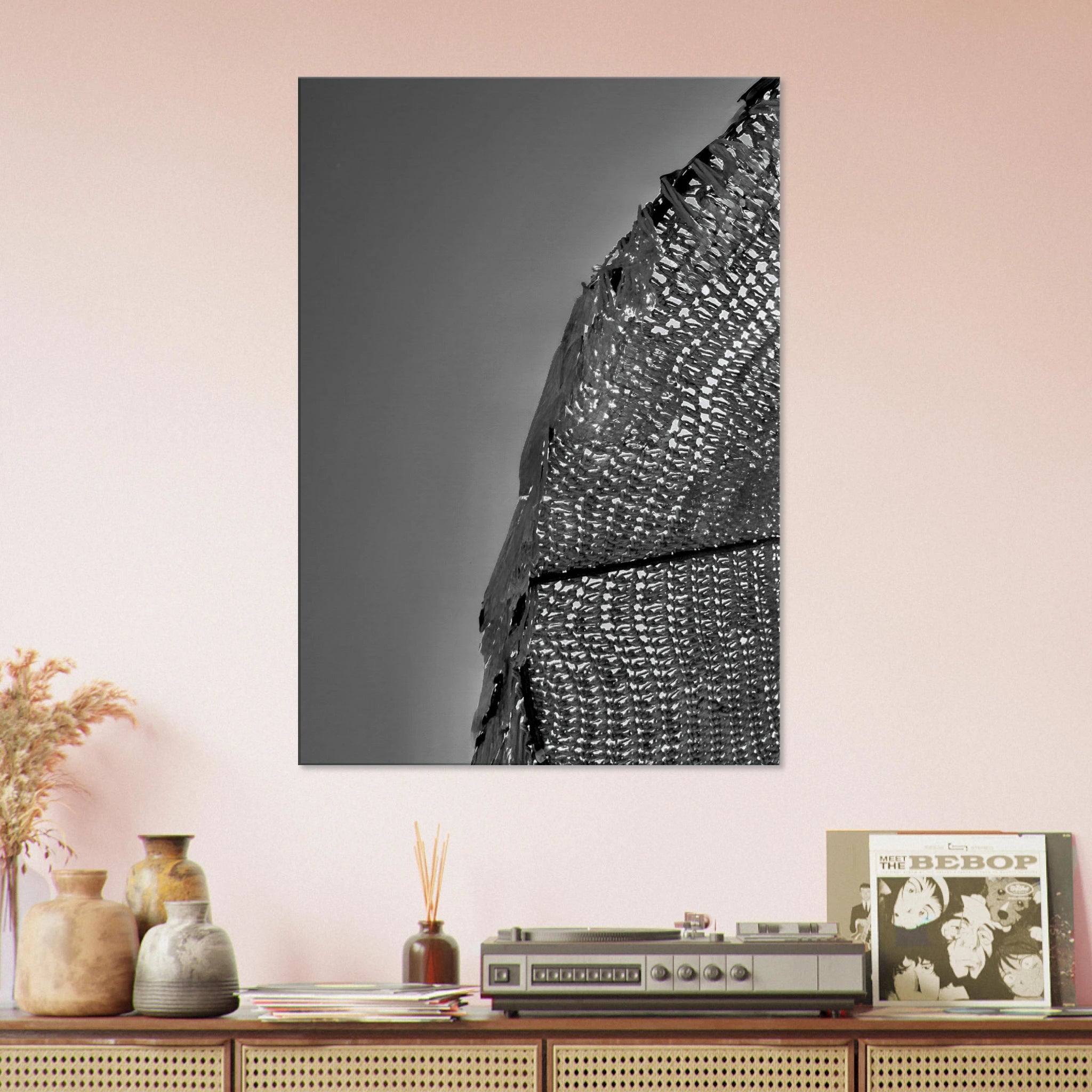 Minimalist black and white abstract wall art print from My Store's Architectural Light Study collection, depicting modern travel-inspired design.