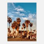 SoCal Beach canvas print featuring edgy palm trees and graffiti design, California-inspired studio edition wall art.